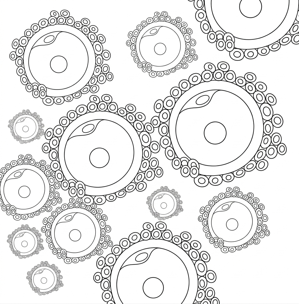Apparato riproduttore scuola primaria disegno da colorare ovuli