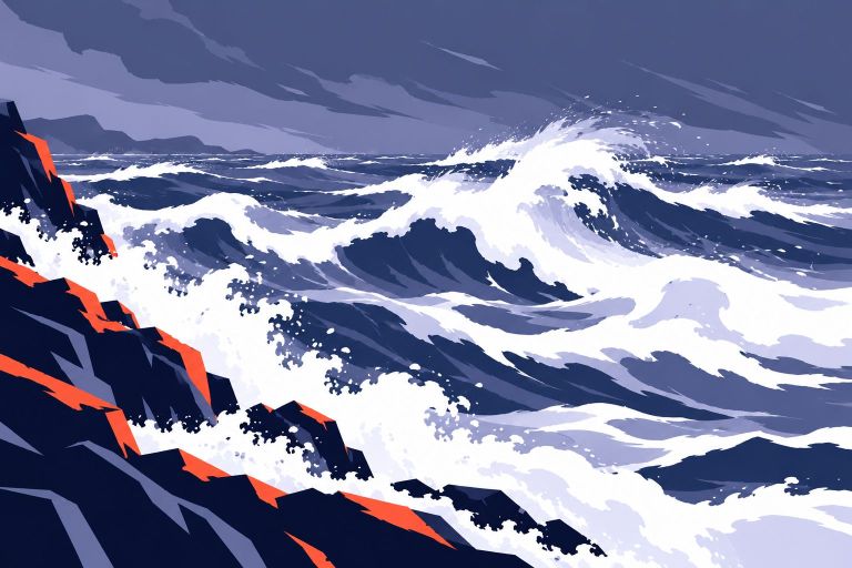 Mare in tempesta sotto il maestrale
